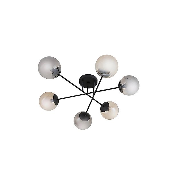 Lindby Deckenlampe Isamer 10034202 Modern in Schwarz aus Metall 6-flammig E günstig online kaufen