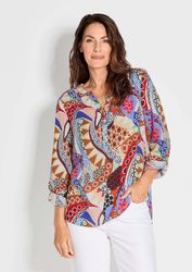 GOLDNER Schlupfbluse Florale Druckbluse mit V-Ausschnitt günstig online kaufen