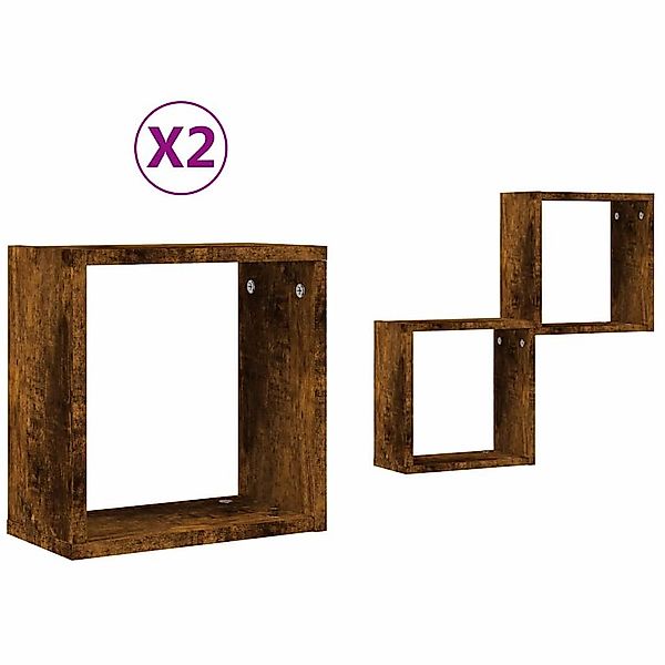 vidaXL Regal Würfelregale 2 Stk. Räuchereiche günstig online kaufen