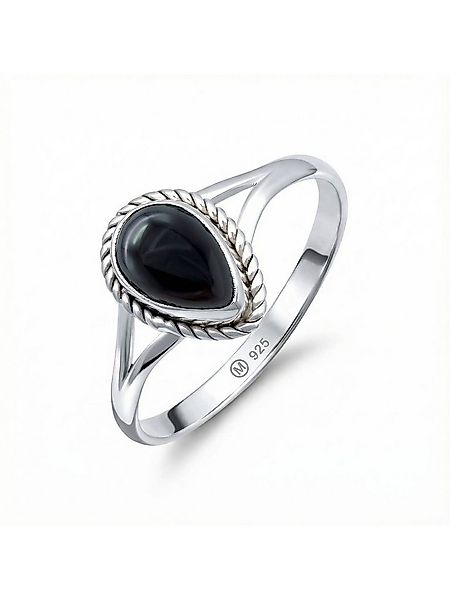 mantraroma Silberring NILA Tropfen aus 925 Silber mit Onyx (Ring mit Schmuc günstig online kaufen