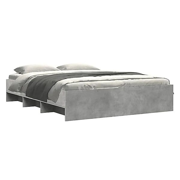 vidaXL Bettgestell Betongrau 150x200 cm Holzwerkstoff 3295649 günstig online kaufen