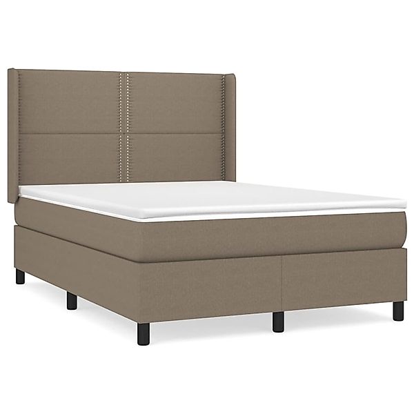 vidaXL Boxspringbett mit Matratze Taupe 140x200 cm Stoff1468278 günstig online kaufen