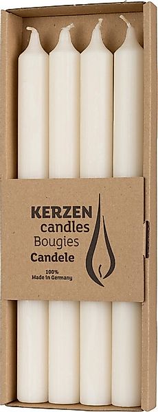 Wenzel Stumpenkerze Stabkerzen 'Rustik' Ø 2,2 x 25 cm, 4er Pack günstig online kaufen