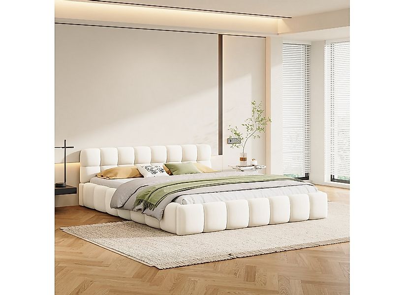 PXloue Polsterbett Doppelbett Jugendbett (ohne Matratze), (Futonbett), Mit günstig online kaufen