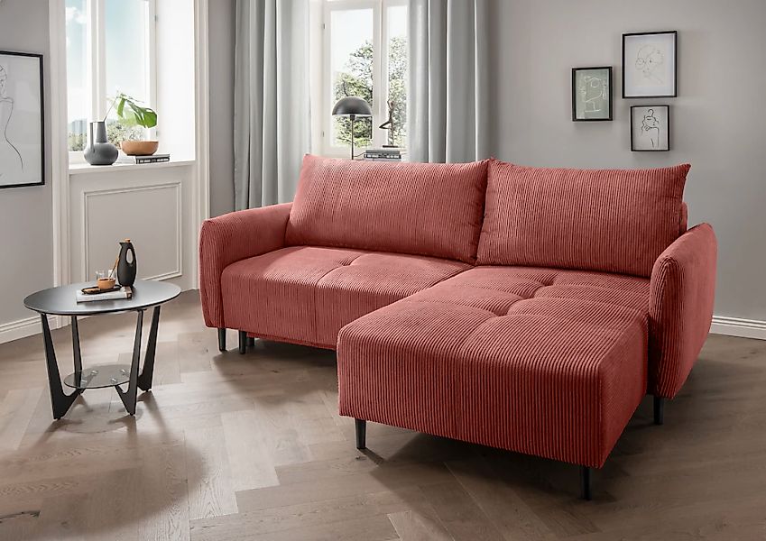 Home affaire Ecksofa "Mara, L-Form, aktueller Cord Bezug und tolle Farben, günstig online kaufen