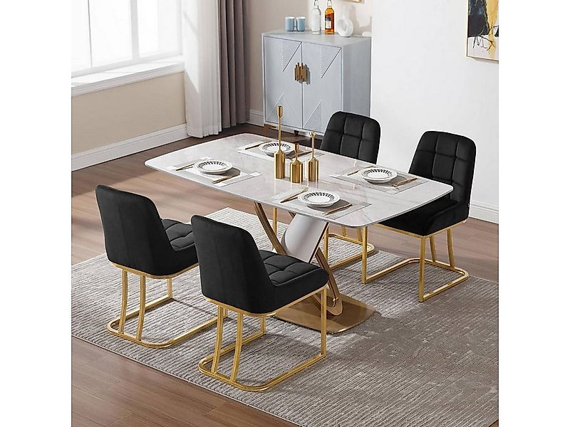 Woltu Esszimmerstuhl (6 St), Küchenstuhl mit Metallgestell in Bogenform, Sa günstig online kaufen