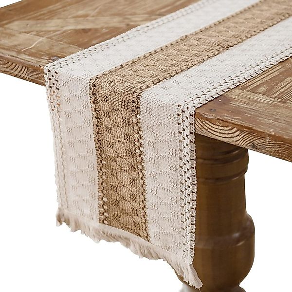Kaket Tischläufer Makramee Tischläufer Boho Baumwollflachs günstig online kaufen