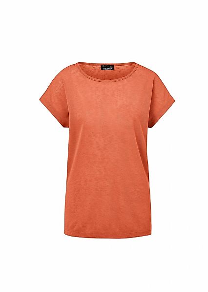 GOLDNER Kurzarmshirt "Kurzgröße Shirt in Leinenoptik" U-Boot-Ausschnitt günstig online kaufen