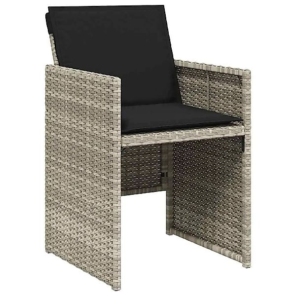 vidaXL Gartenstühle mit Kissen 4 Stk Hellgrau Poly Rattan 364937 günstig online kaufen