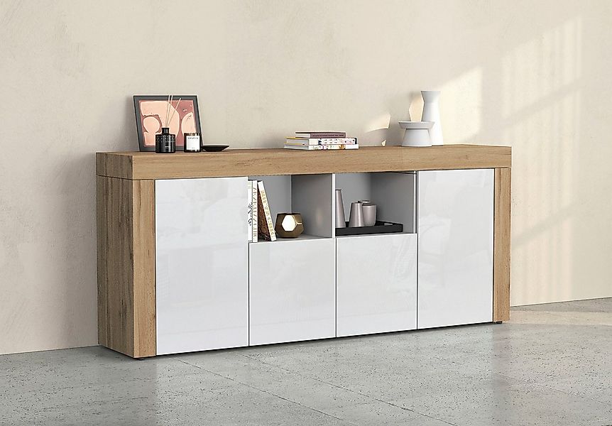 INOSIGN Sideboard CHRONOS Breite 200 cm mit 4 Türen, 2 offene und 8 geschlo günstig online kaufen