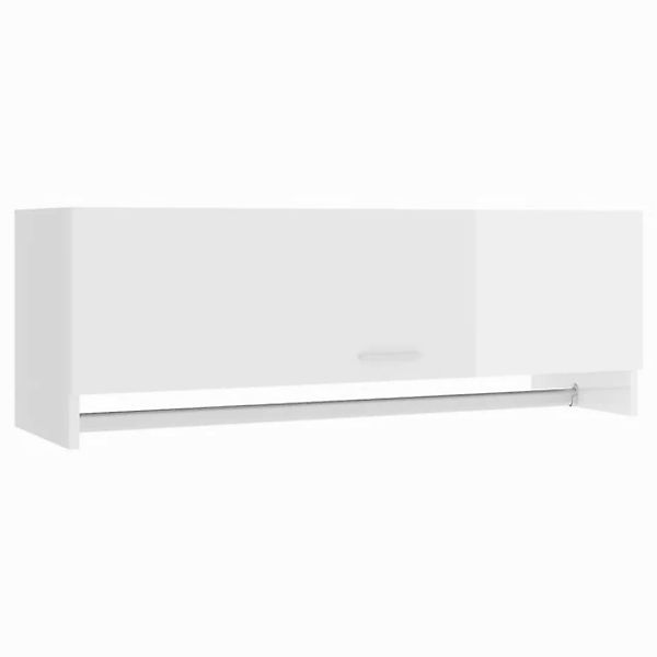 furnicato Kleiderschrank Hochglanz-Weiß 100x32,5x35 cm Holzwerkstoff (1-St) günstig online kaufen