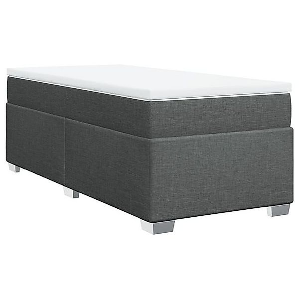 vidaXL Boxspringbett, Boxspringbett mit Matratze Dunkelgrau 90x190 cm Stoff günstig online kaufen