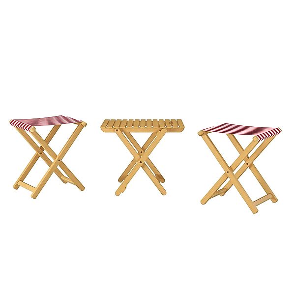 Erst-Holz Hocker Klappstuhl Anglerstuhl Buche Massiv Stoff Rot-Weiß 10-210 günstig online kaufen