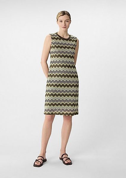 Comma Minikleid Kurzes Strickkleid mit Zick-Zack-Muster günstig online kaufen