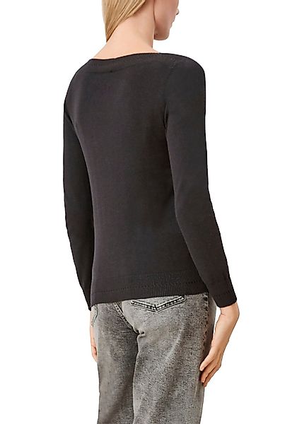 s.Oliver Strickpullover, mit dekorativer Rippblende am Ausschnitt günstig online kaufen