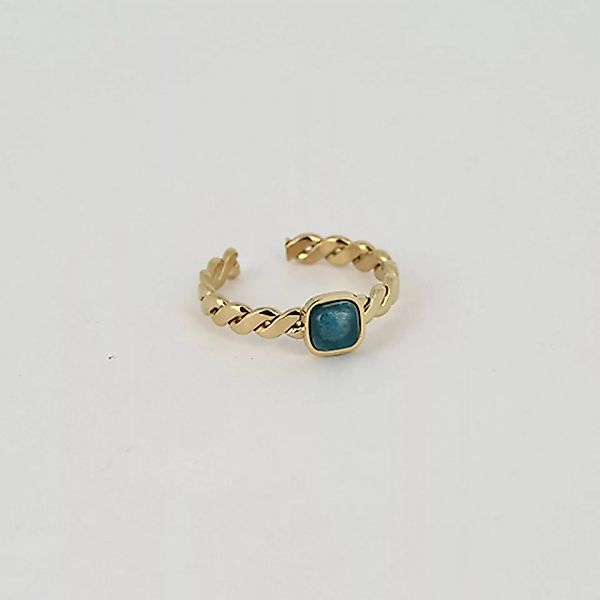 Zag Bijoux Ring geflochten gold/blauer Apatit günstig online kaufen