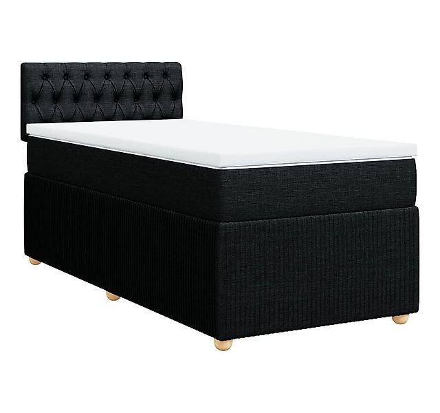 vidaXL Bett Boxspringbett mit Matratze Schwarz 80x200 cm Stoff günstig online kaufen