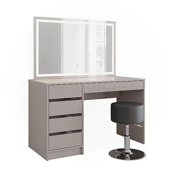 Vicco Schminktisch Sherry Cashmere 120 cm mit LED-Spiegel und Hocker günstig online kaufen