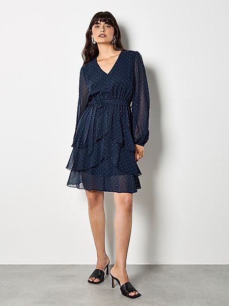 Apricot Partykleid Chiffonkleid (2-tlg., Stoffgürtel) mit günstig online kaufen