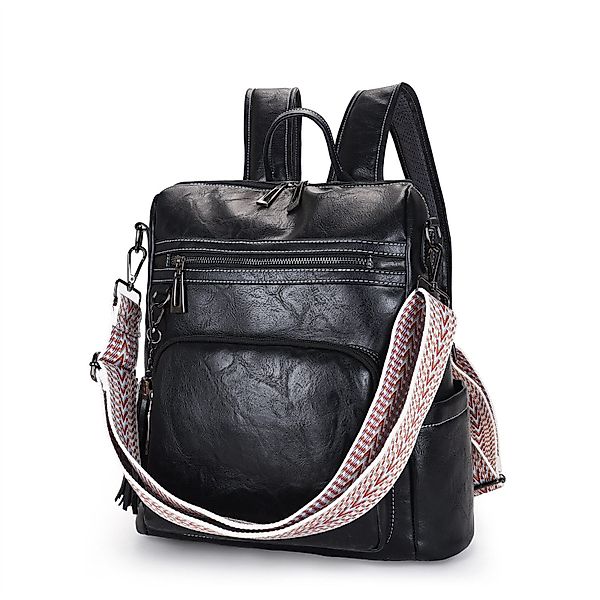 RWEUOQ Cityrucksack Rucksacktaschen Lederrucksack Reiserucksack Schwarz günstig online kaufen