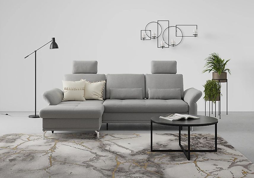 Home affaire Ecksofa "Palm Beach L-Form" Federkern, mit Sitztiefenverstellu günstig online kaufen