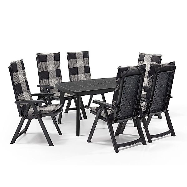 Shaf Garten-Essgruppe Milano 7-tlg. anthrazit, mit günstig online kaufen