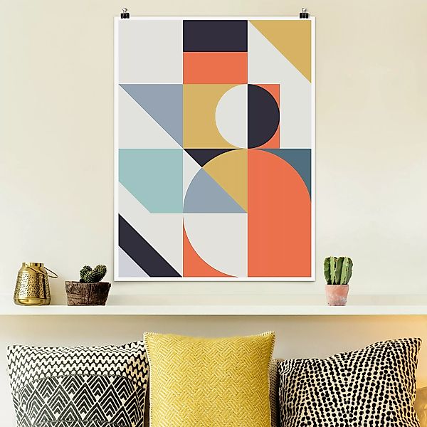 Poster Geometrische Formen in Bunt II günstig online kaufen