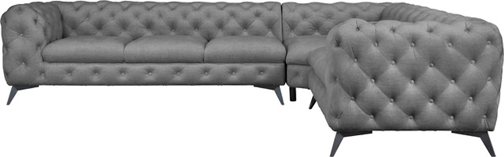 Leonique Chesterfield-Sofa »Ecksofa GLYNIS L-Form mit Wellenunterfederung, günstig online kaufen