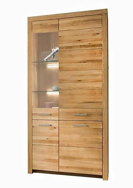 Lebenswert Vitrine WZ-0169 (BxHxT: 102,2x204,1x40 cm) aus Wildeiche in natu günstig online kaufen