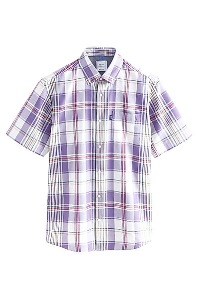 Next Kurzarmhemd Pflegeleichtes Button-Down-Oxfordhemd, Regular-Fit (1-tlg) günstig online kaufen