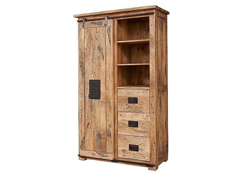 Massivmoebel24 Dreh-/Schwebetürenschrank (Schrank Mango 100x45x175 natur günstig online kaufen