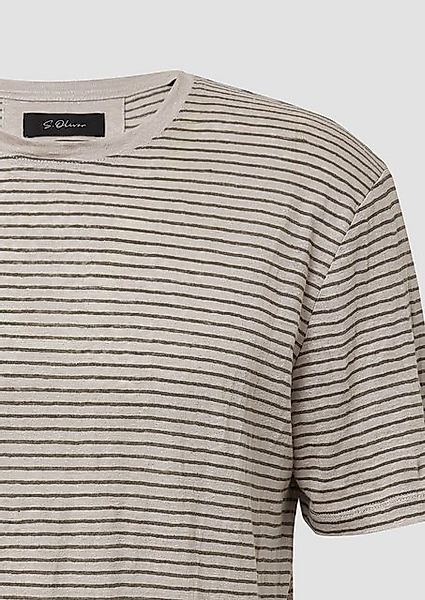 s.Oliver BLACK LABEL Kurzarmshirt Gestreiftes Flammgarn-Shirt aus Leinen günstig online kaufen