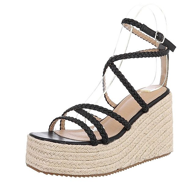 Ital-Design Wedge-Sandalen mit geflochtenen Riemen für Damen Plateausandale günstig online kaufen