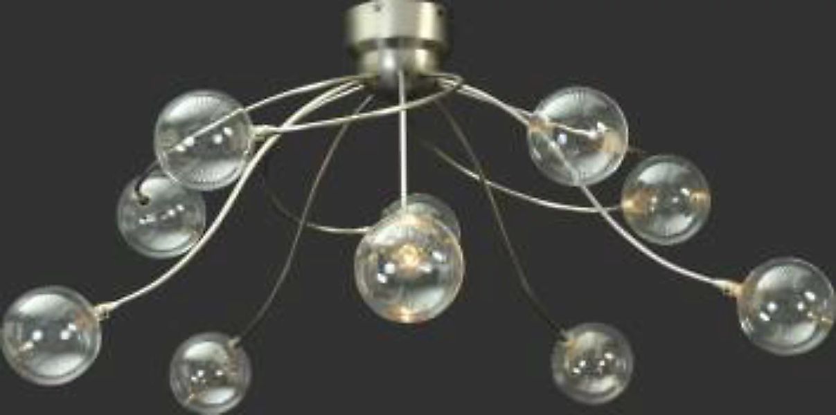 LED Deckenlampe mit Glasschirm matte Nickel Optik günstig online kaufen