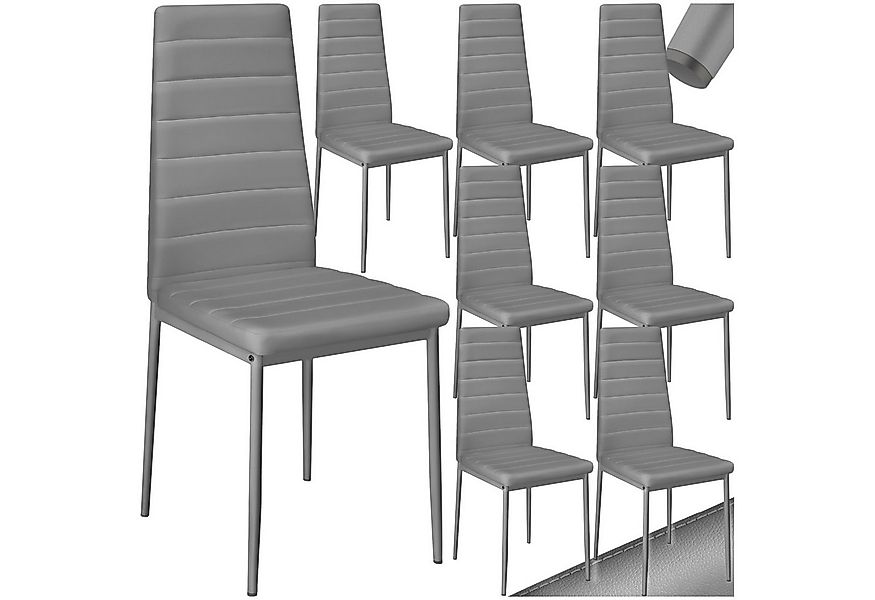 tectake Esszimmerstuhl Küchenstühle Kunstleder (Set, 8 St), Leicht, weich, günstig online kaufen