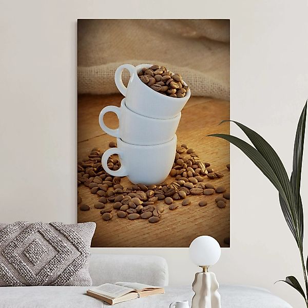 Akustikbild 3 Espressotassen mit Kaffeebohnen II günstig online kaufen