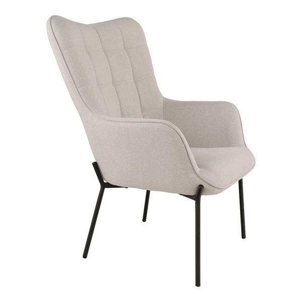 Wohnzimmer Sessel Skandi Sessel in Beige mit Vierfußgestell aus Metall günstig online kaufen