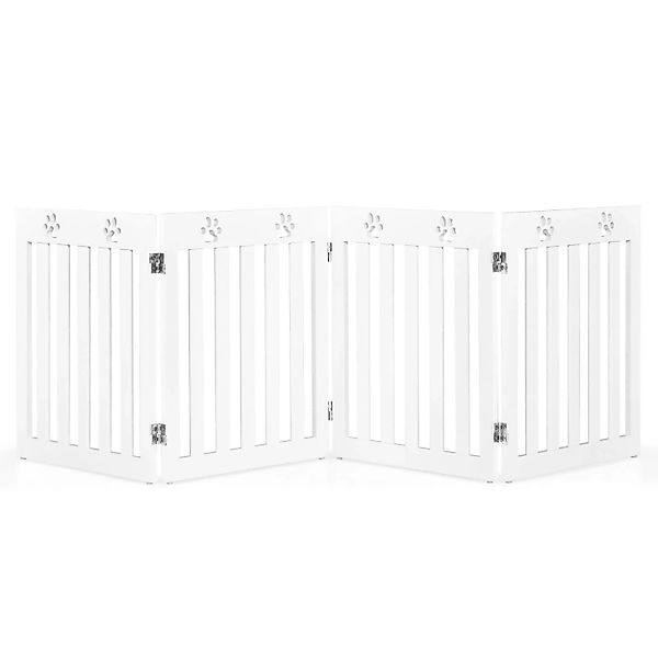 Costway Klappbar Treppengitter 60 cm Hoch 4 Paneele Weiß günstig online kaufen