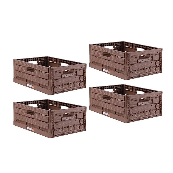 Bestlivings Faltbare Klappbox Holzoptik 40 x 30 cm 4 Stück günstig online kaufen