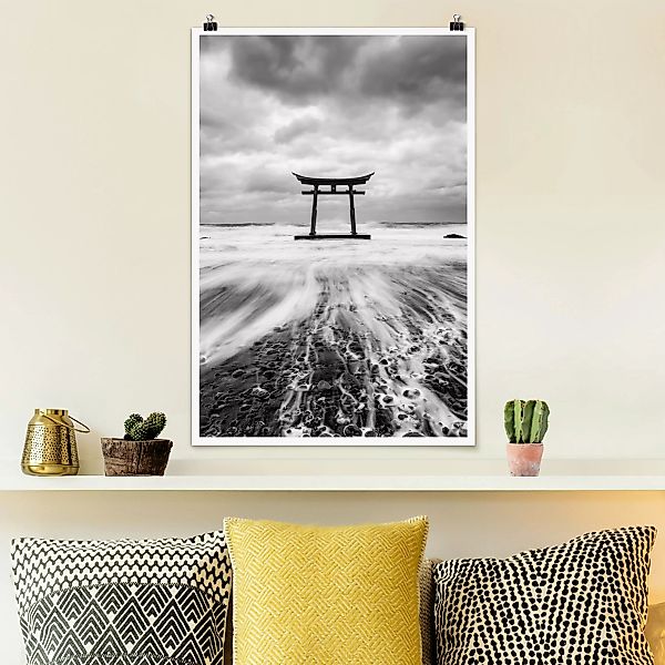 Poster Japanisches Torii im Meer günstig online kaufen