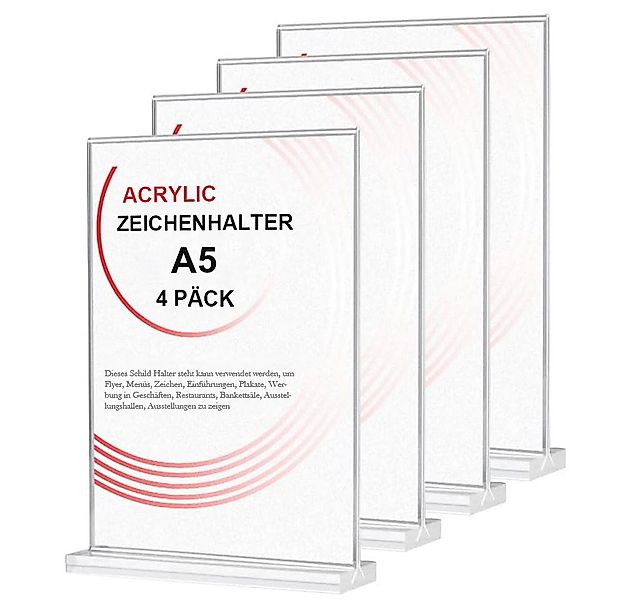 NUODWELL Einzelrahmen 4 Stück Tischaufsteller A4/A5, Acry Display Ständer f günstig online kaufen
