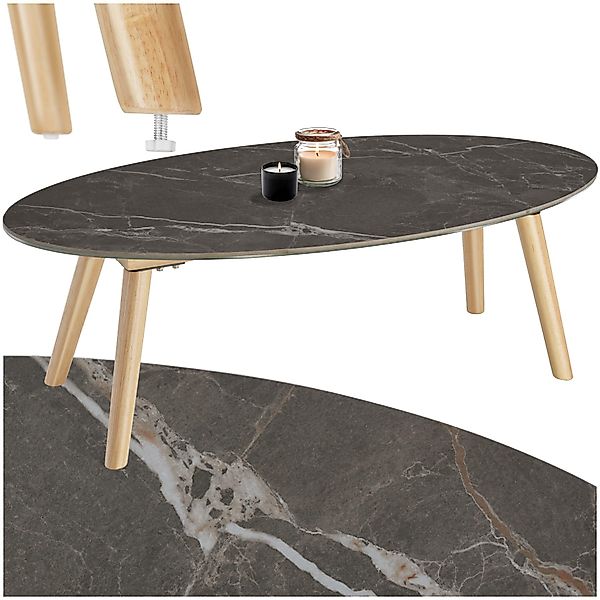 tectake Couchtisch Ovaler Couchtisch (1-St., 1 günstig online kaufen
