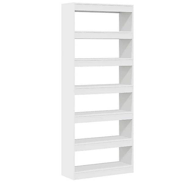 vidaXL Bücherregal Bücherregal mit Regal Weiß 80 x 30 x 198 cm Holzwerkstof günstig online kaufen