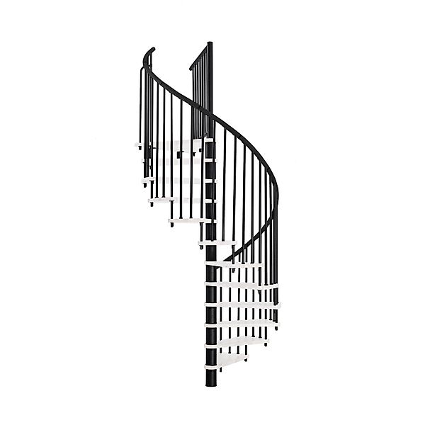 Minka Spindeltreppe Spiral Effect Ø 120 cm Schwarz-Weiß günstig online kaufen