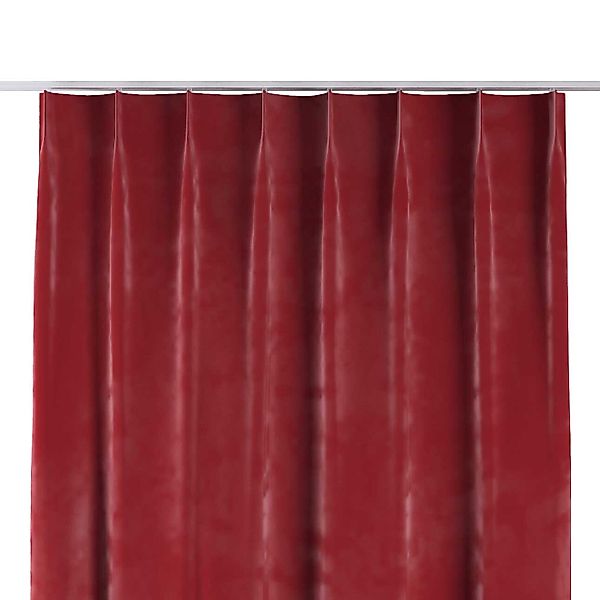 Vorhang mit flämischen 1-er Falten, rot, Velvet (704-15) günstig online kaufen
