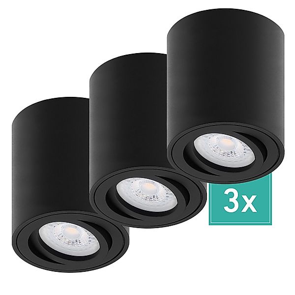 Oktaplex 3er Set Deckenspot Lile M inkl. LED-Module Dimmbar Warmweiß 3000K günstig online kaufen