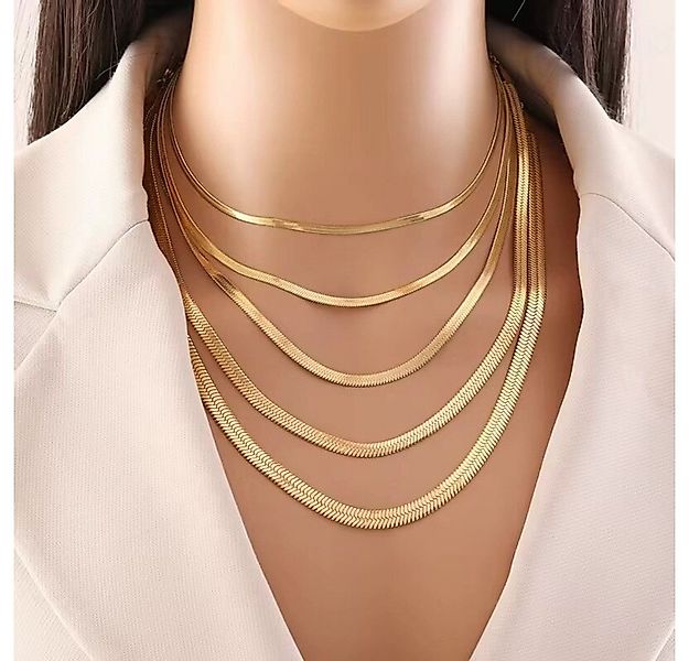 ROUGEMONT Edelstahlkette Wasserfeste Damen Halskette Edelstahl 18K Gold, Wa günstig online kaufen