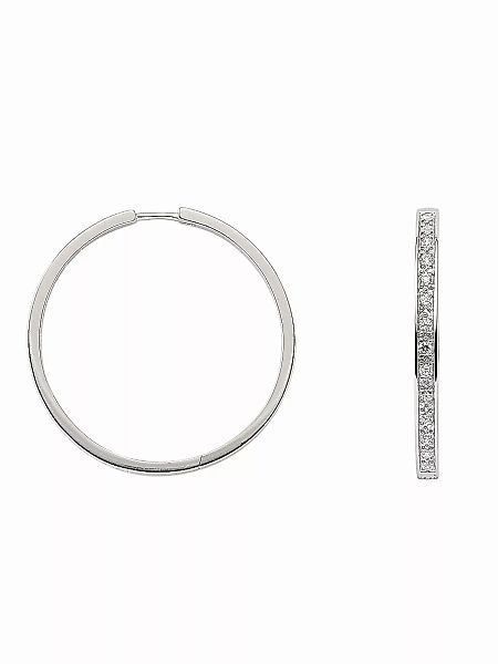 Adelia´s Paar Ohrhänger "1 Paar 925 Silber Ohrringe / Creolen mit Zirkonia günstig online kaufen