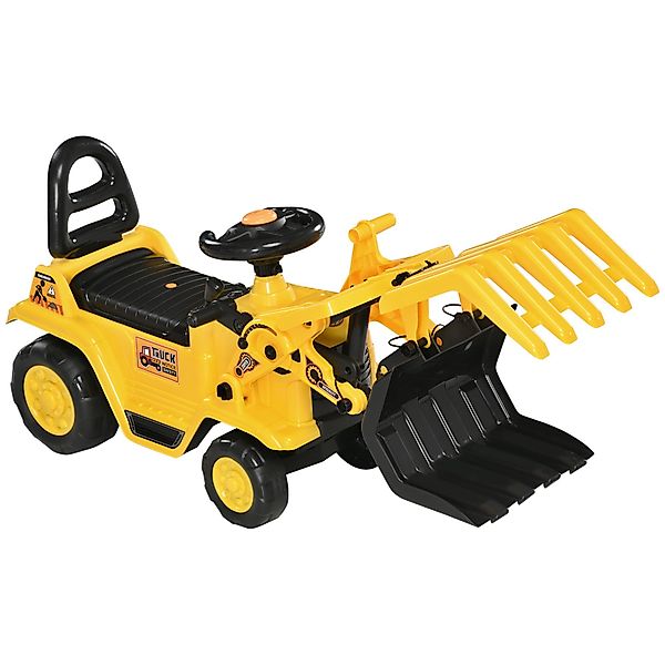 HOMCOM Trettraktor Aufsitzbagger mit Schaufel, Hupe, günstig online kaufen