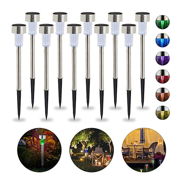 relaxdays Gartenleuchte LED Solarleuchte 10er Set, günstig online kaufen